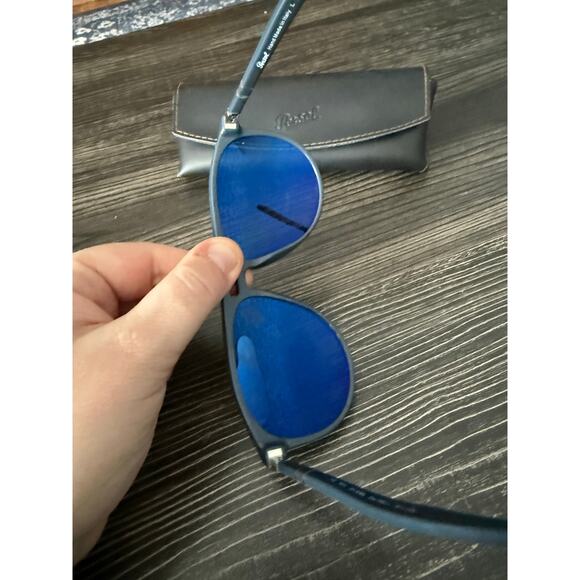 Persol Sunglasses 3311-S 1186/R5 Navy Blue Aviator Blue Glass Lenses 5815-1453N main image 4
